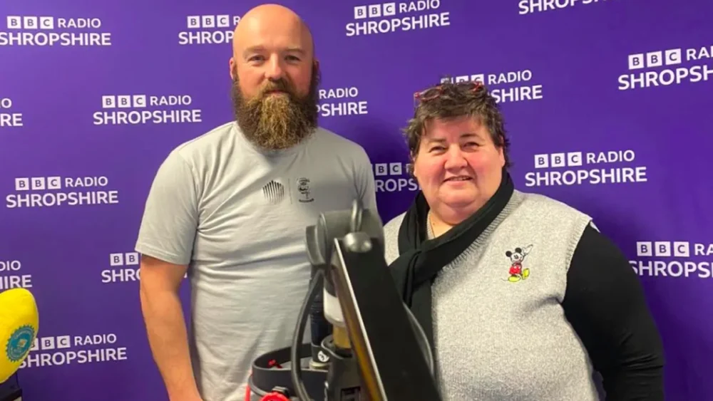 Fran Pearson with BBC Radio Shropshire’s Adam Green (Image credit: Fran Pearson)